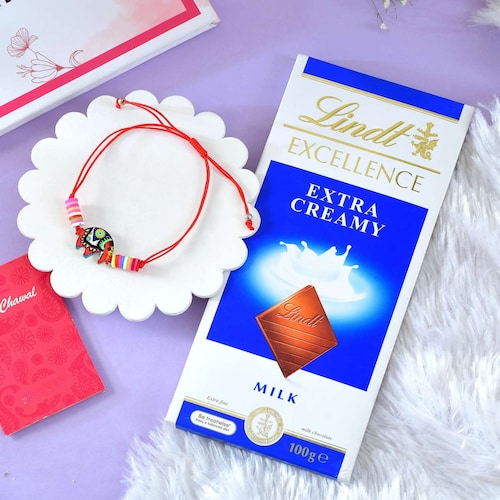 Buy Elephant Rakhi with Lindt Chocolate