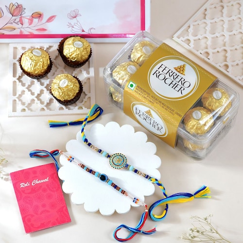 Buy Set of 2 Rakhi with 16 Pcs Ferrero Rocher