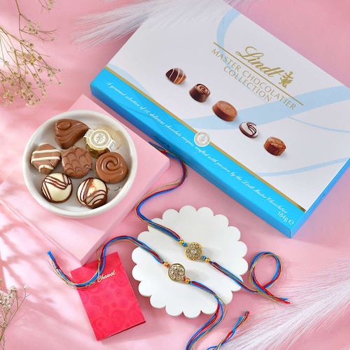 Buy Divine Duo Rakhi with Lindt Master Chocolatier Collection