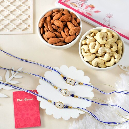 Buy Elegant Evil Eye Rakhi Set with Dryfruits
