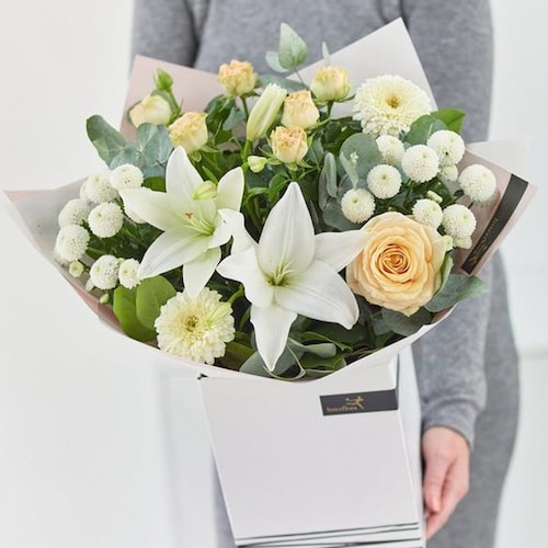 Buy Beautiful White Lily and Roses