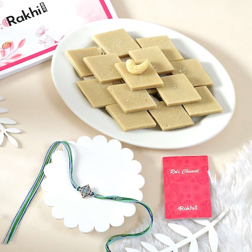 Buy Radiant Rakhi with Kaju katli