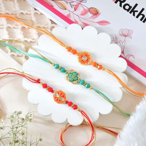 Buy Set of 3 Elegant Rakhi