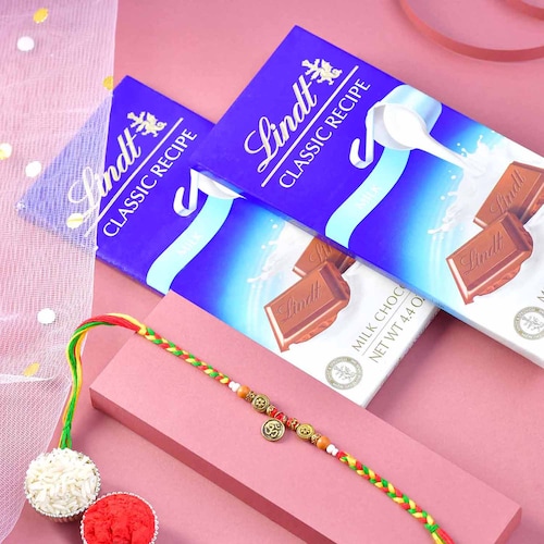 Buy Designer Om Rakhi with Chocolate