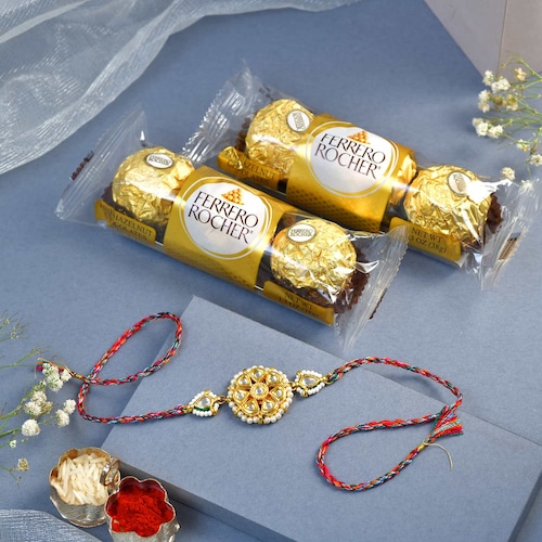 Buy Heritage Round Rakhi with Ferrow Rocher