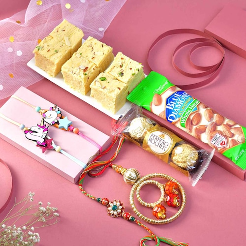 Buy Family Rakhi Delight with Choco and Dryfruits