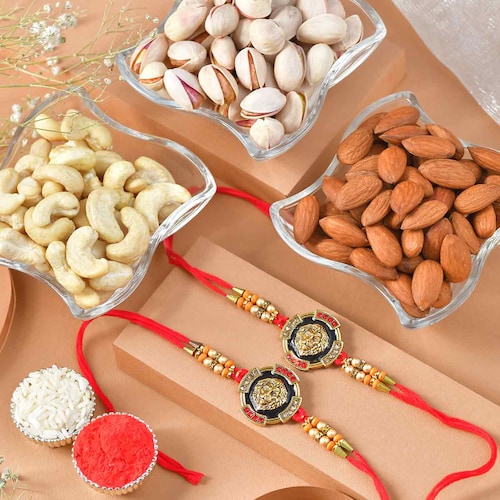 Buy Designer Rakhi with Dryfruits