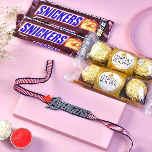 Buy Aevngers Rakhi with Chocolate