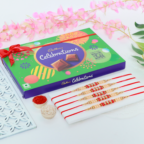 Buy Set of 5 Rakhi with Big Cadbury Celebration