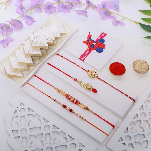 Buy Family Set Rakhi with Kaju Katli