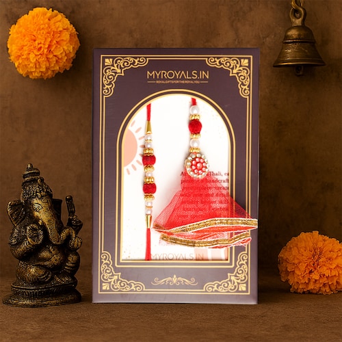 Buy Royal Bhaiya Bhabhi Rakhi Set