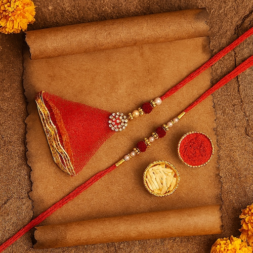 Buy Royal Bhaiya Bhabhi Rakhi Set