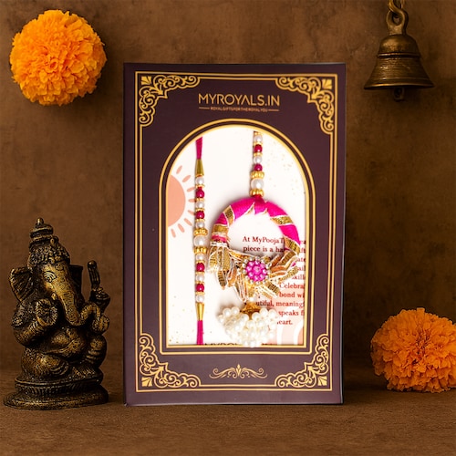 Buy Royal Pink BhaiyaBhabhi Rakhi Set