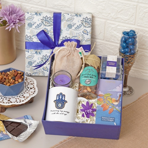 Buy Bro Rakhi Hamper with Savoury and Sweet Surprises