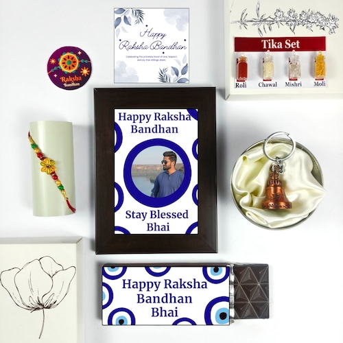 Buy Personalized Rakhi Gift Set with Evil Eye Theme