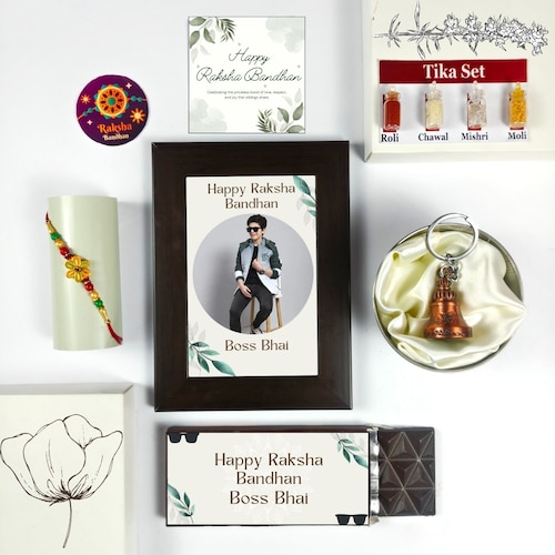 Buy Boss Bhai Rakhi Gift with Personalized Frame