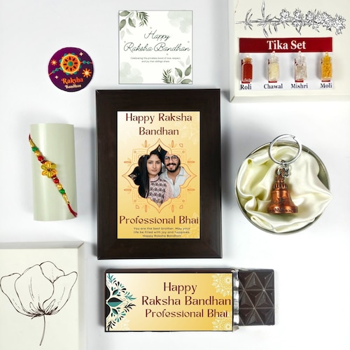 Buy Professional Bhai Rakhi Gift with Personalized Frame