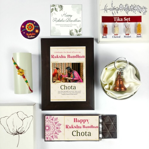 Buy Chota Bhai Rakhi Gift with Personalized Frame