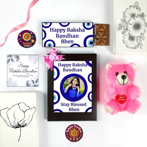 Buy Customised Rakhi Gift for Sister with Evil Eye Theme