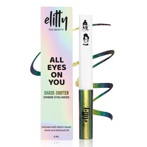 Buy Elitty Green Brown Ombre Holographic Eyeliner 4 ml