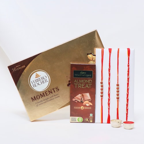 Buy Set of 4 Rakhi with Chocolates