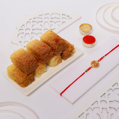 Ganesha Rakhi with Milk Cake