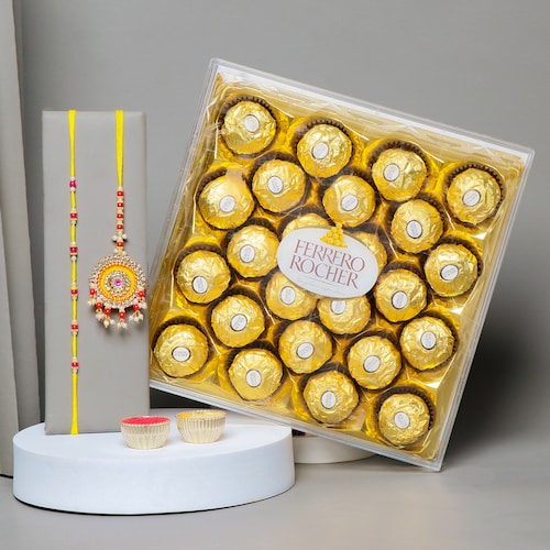 Buy BhaiyaBhabhi Rakhi Set with Ferrero Rocher Chocolates