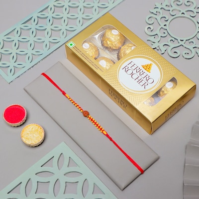 Mauli Rakhi with Ferrero Rocher Chocolates