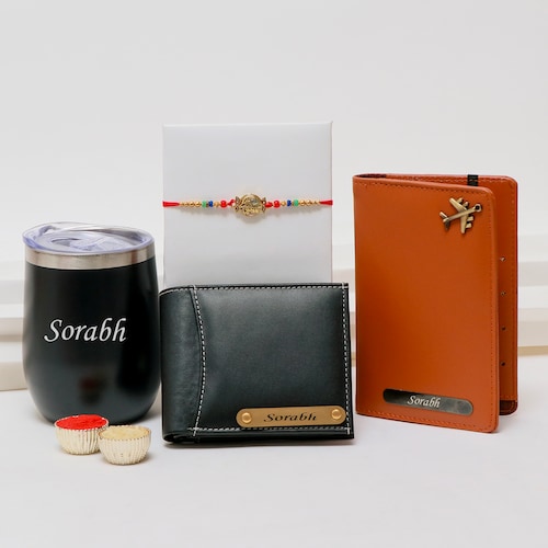 Buy Personalized Luxe Signature Rakhi Set Hamper