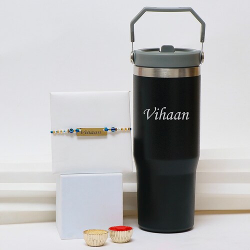 Buy Personalized Tumbler with Evil Eye Rakhi