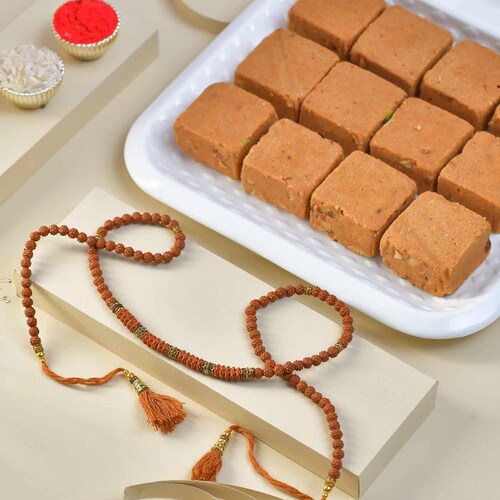Buy Rakhi with Besan Barfi