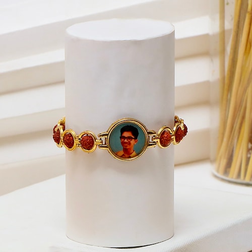 Buy Personalized Rudraksh Photo Charm Rakhi