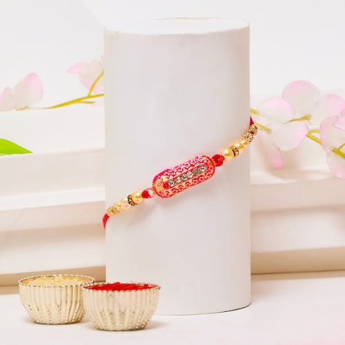 Buy Red Meenakari Rakhi