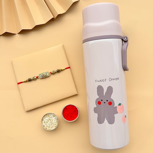 Buy Sweet Bunny Thermo Flask with Rakhi