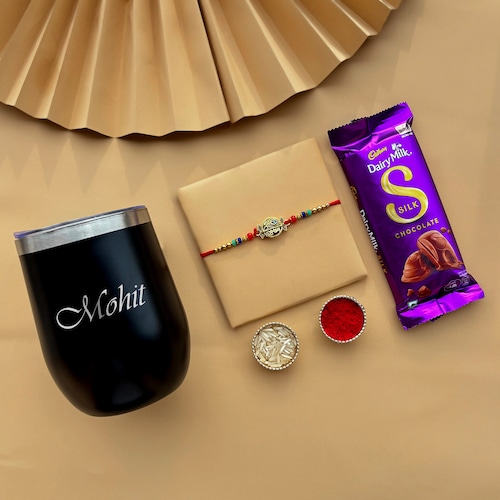 Buy Personalized Vacuum Mug with Rakhi