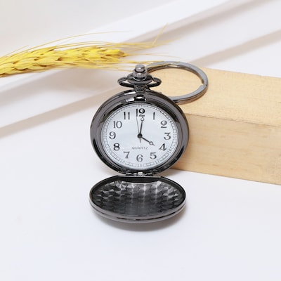 Classic Black Quartz Pocket Watch