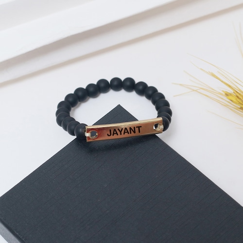 Buy Custom Black Bead Bracelet