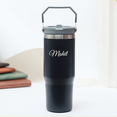 Personalized Insulated Tumbler with Carry Handle Lid