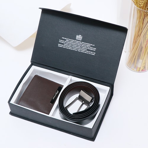 Buy Personalized Mens Wallet and Belt Gift Set