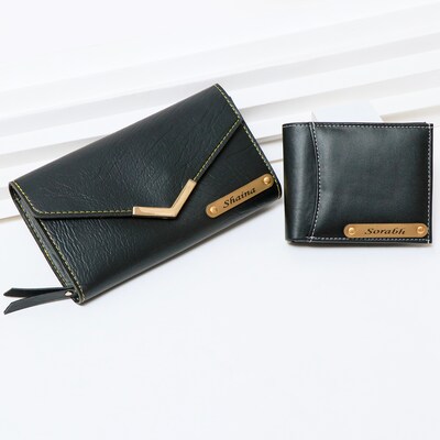Personalized Couples Wallet Set