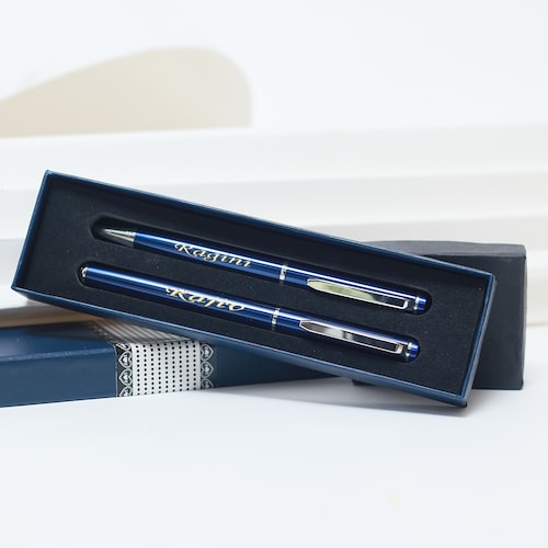 Buy Personalized Executive Blue Pen Set