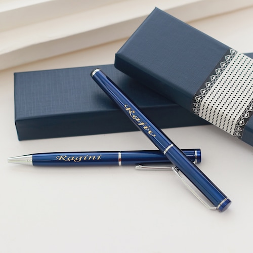 Buy Personalized Executive Blue Pen Set