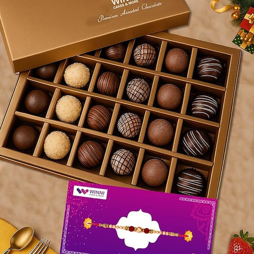 Buy Premium Rich Truffles Chocolates 24 Pcs with Rakhi