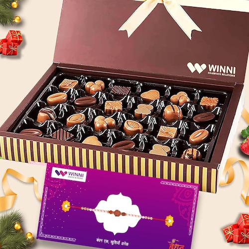 Buy Luxurious 24 Pcs Mix Chocolates with Rakhi