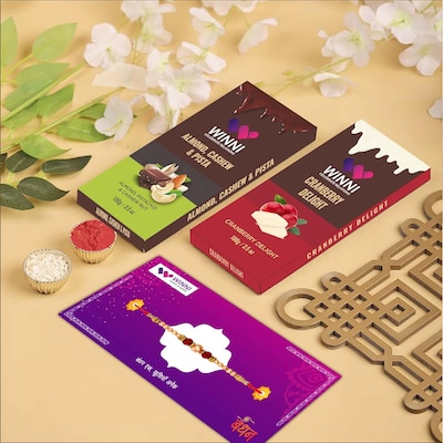 Premium 2 Pack Chocolate Bars with Rakhi