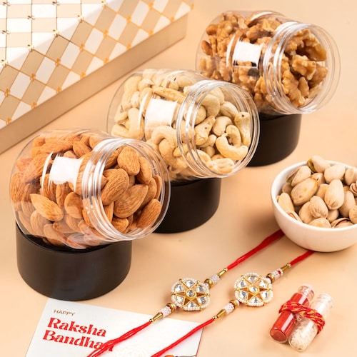 Buy Assorted Dry Fruits with Rakhi Gift