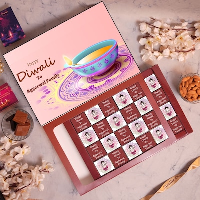Personaliosed Diwali Chocolate Gift Box  24 Pcs