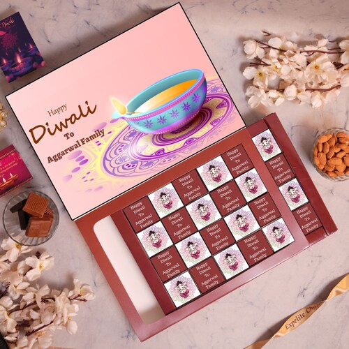 Buy Personaliosed Diwali Chocolate Gift Box  24 Pcs