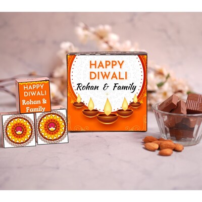 Customised Diwali Chocolate Gift Box  4 Pcs