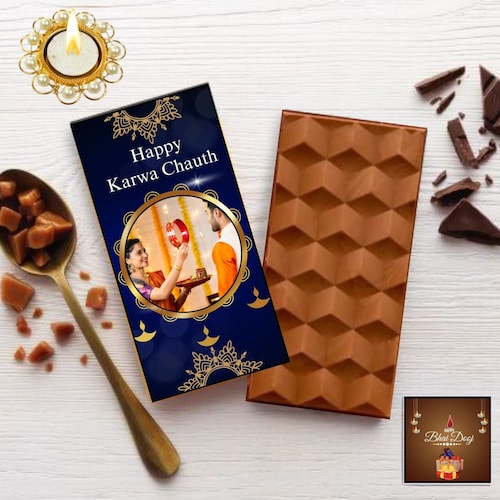 Buy Personalised Karwa Chauth Chocolate Bar  100 grams